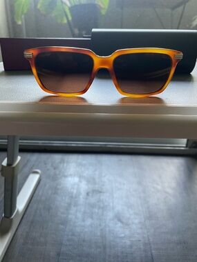 Cartier Amber Tortoiseshell Sunglasses with Brown Lenses